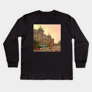 View of the charming Spanish streets Spain sightseeing trip photography from city scape Barcelona Blanes Malgrat del Mar Santa Susuana Kids Long Sleeve T-Shirt